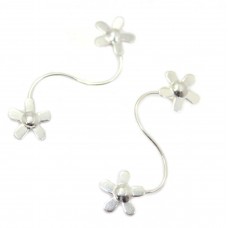 Traditional dangle women flower earring 925 Sterling Silver B 918
